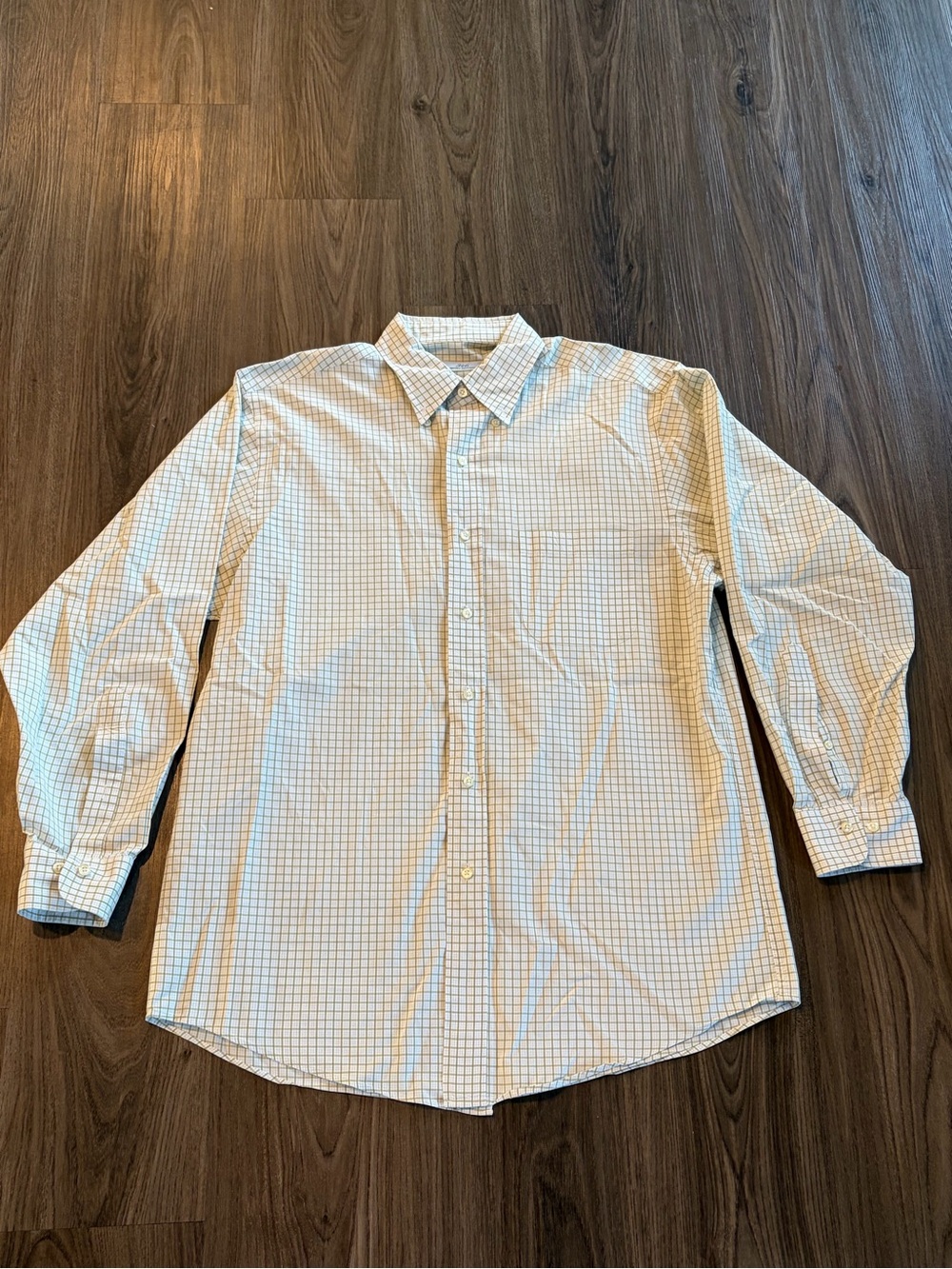 Brooks Brothers 346 Light Green and White Checked Button-Down Shirt 100% Cotton - Picture 3 of 9